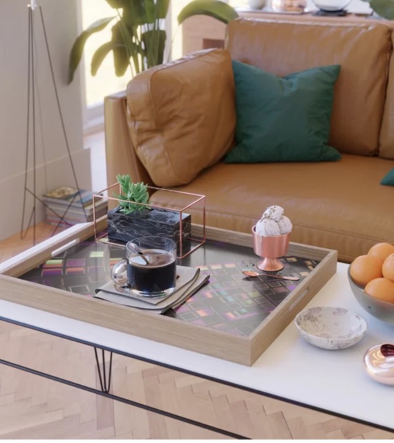 Abstract 346 serving tray by Gingezel at Society6