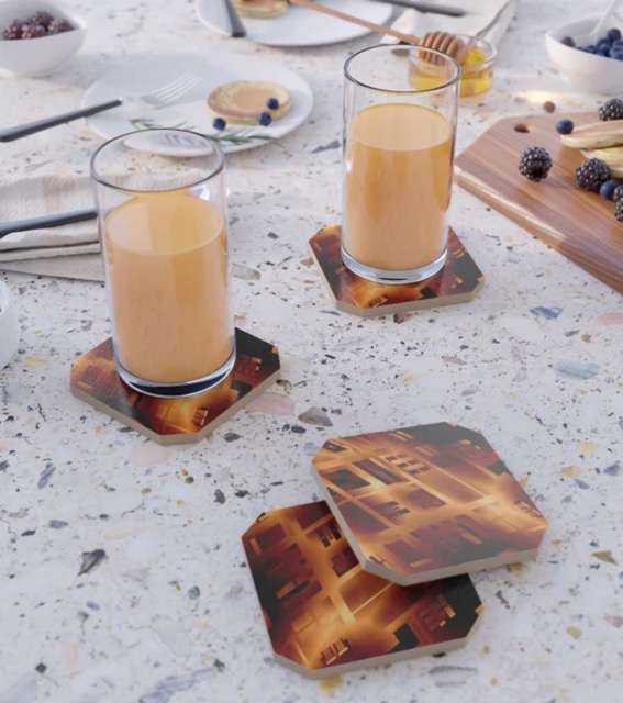 Abstract 379 coasters Gingezel at Society6