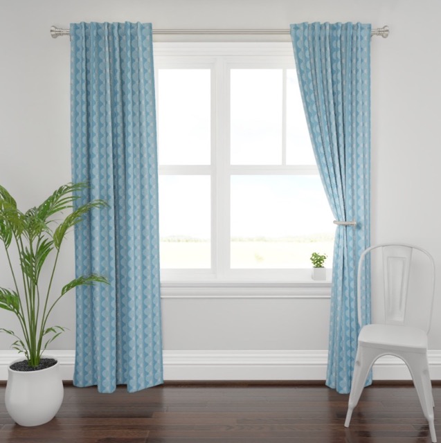 Blue Circles Curtains by Gingezel at Roostery