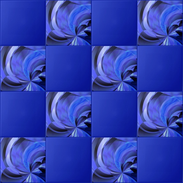 Blue flower burst tile with blue field tile by Gingezel at Zazzle