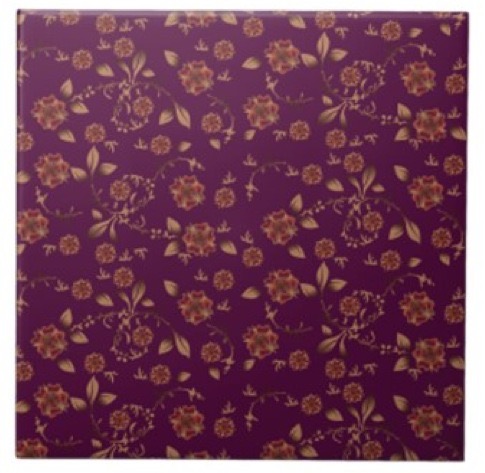 classic wine floral tile gingezel Zazzle