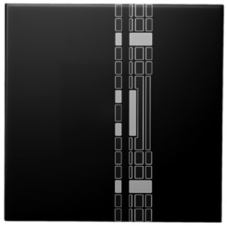 Art Deco style tile in black and gray  by Gingezel at Zazzle.