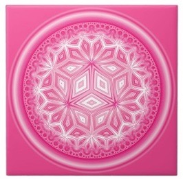 Pink Kaleidoscope Tile by Gingezel at Zazzle
